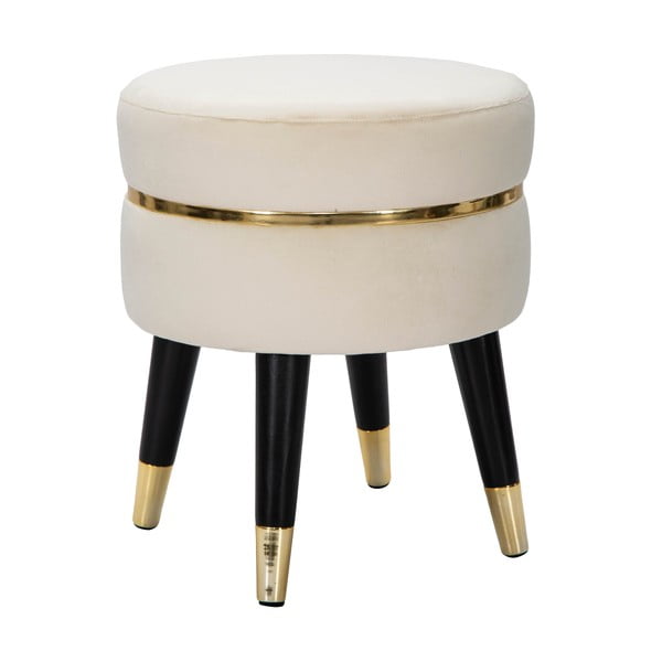 Taburet crem cu tapițerie din catifea Paris – Mauro Ferretti-image-2