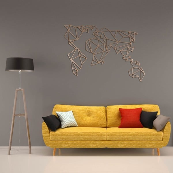 Decorațiune metalică de perete Homemania Decor World 100 x 55 cm, arămiu-image-3