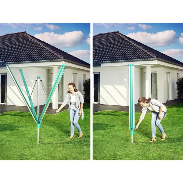 Uscător de rufe argintiu pentru grădină 60 m Linomatic 600 Deluxe Cover – LEIFHEIT-image-3