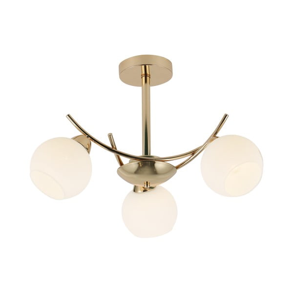 Plafonieră albă/aurie cu abajur din sticlă 36x52 cm Amos – Candellux Lighting-image-1