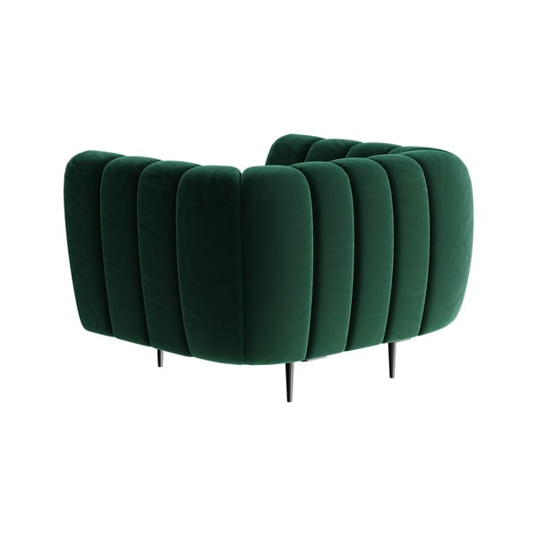 Fotoliu cu tapițerie din catifea Ghado Shel, verde închis-image-3