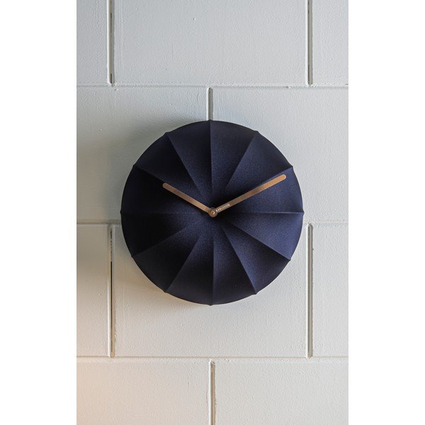 Ceas de perete Karlsson Stretch, ø 40 cm, albastru închis-image-1