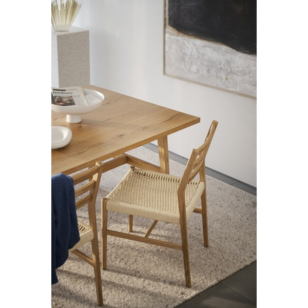Masă de dining natural  cu aspect de lemn de stejar 100x220 cm Plainfield – Rowico-image-2