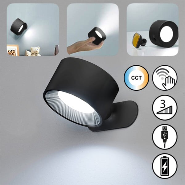 Aplică de perete neagră LED Magnetics – Fischer & Honsel-image-2