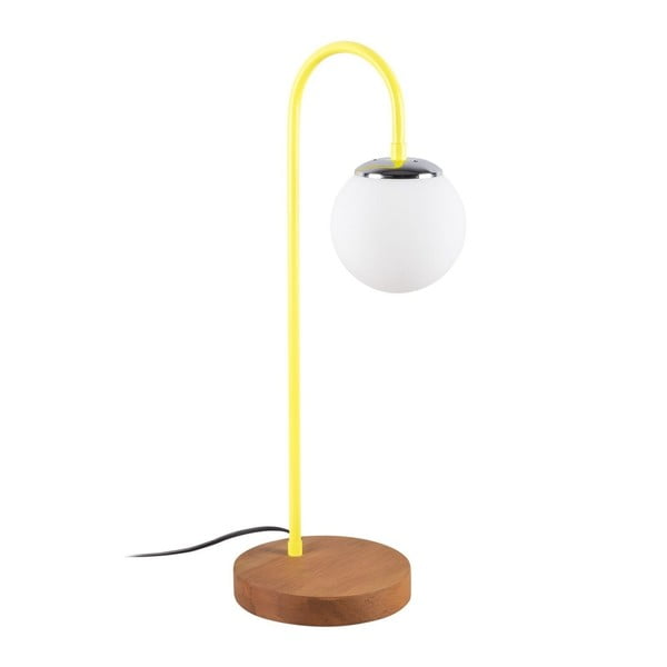 Veioză Lanty Table Lamp, înălțime 57 cm, alb-maro-galben