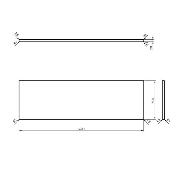 Blat sub chiuvetă în culoare naturală din lemn de stejar 160x50 cm Woody – Sapho-image-3