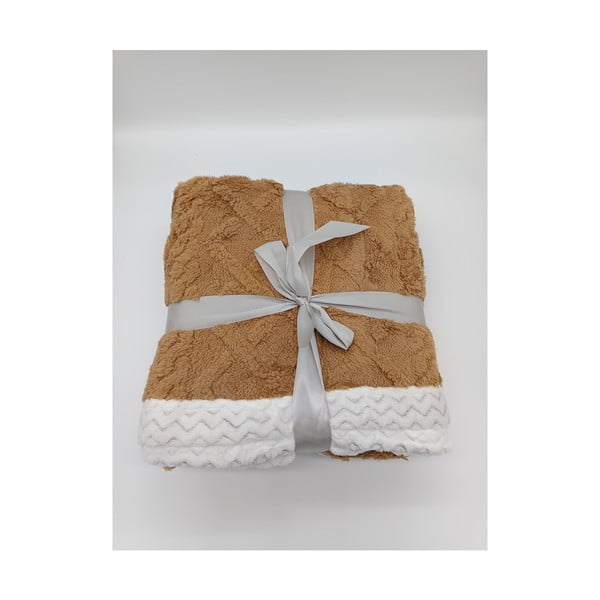 Pătură maro din sherpa 150x200 cm Island – My House-image-1