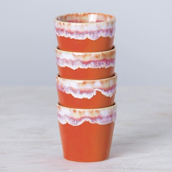 Cană albă/portocalie din gresie 210 ml Grespresso – Costa Nova-image-2