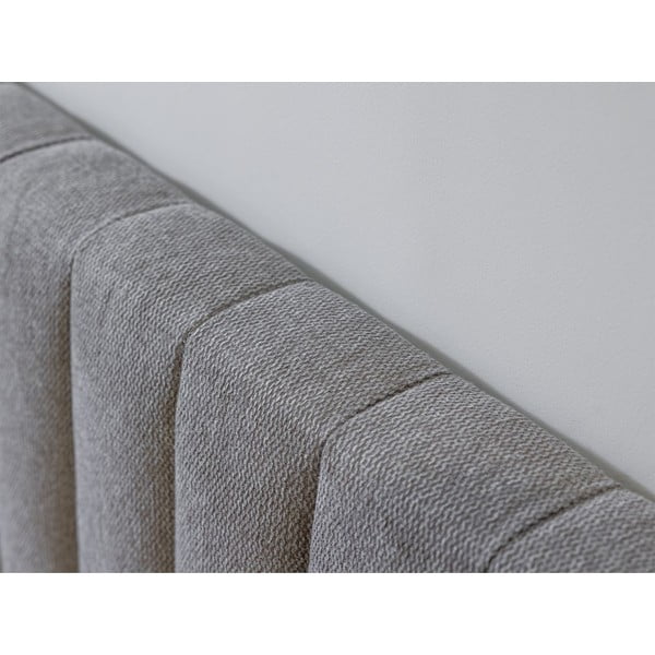 Pat matrimonial gri deschis/natural cu somieră 160x200 cm Oceane – Bobochic Paris-image-4