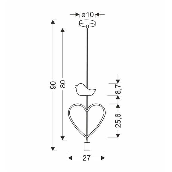 Corp de iluminat pentru copii alb/roz cu abajur din metal Single – Candellux Lighting-image-2
