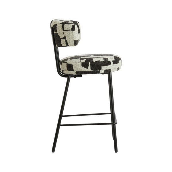 Scaun de bar negru/crem tapițat Harvie – Light & Living-image-3