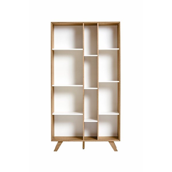 Bibliotecă cu detalii albe Marckeric Tivoli, 98 x 184 cm-image-1