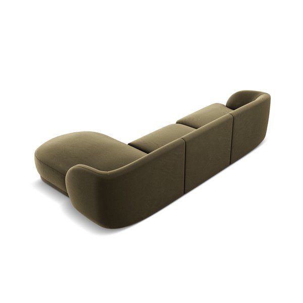 Colțar verde cu tapițerie din catifea (colț pe partea dreaptă) Miley  – Micadoni Home-image-3