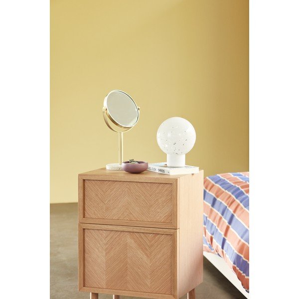 Noptieră în culoare naturală din lemn de stejar Herringbone – Hübsch-image-1