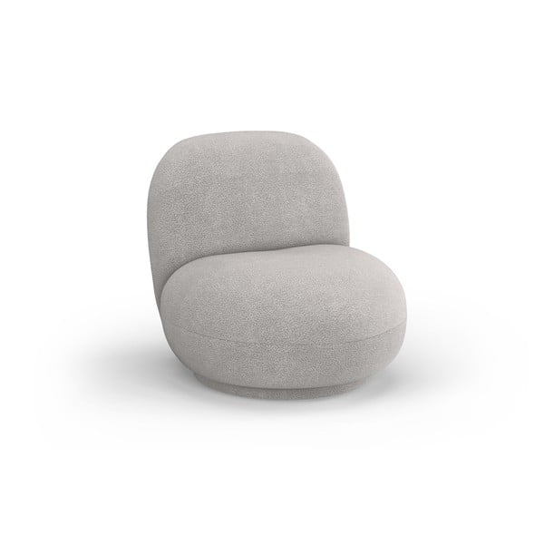 Fotoliu gri deschis cu tapițerie din stofă bouclé Chuck – Micadoni Home