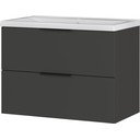 Dulap cu chiuvetă gri antracit suspendat cu aspect mat 81x65 cm Crandon – Germania