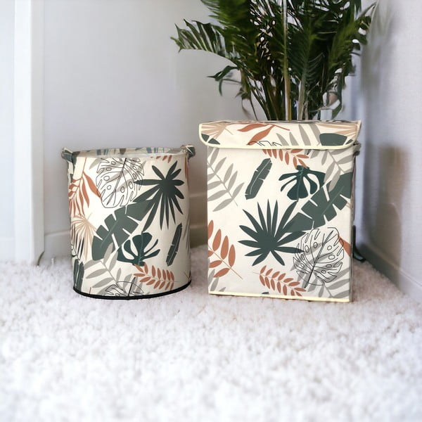 Coșuri de depozitare de depozitare 2 buc. din material textil – Mioli Decor-image-1