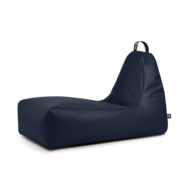 Fotoliu bean bag albastru închis cu tapițerie din imitație de piele Chill XXL – So Soft?