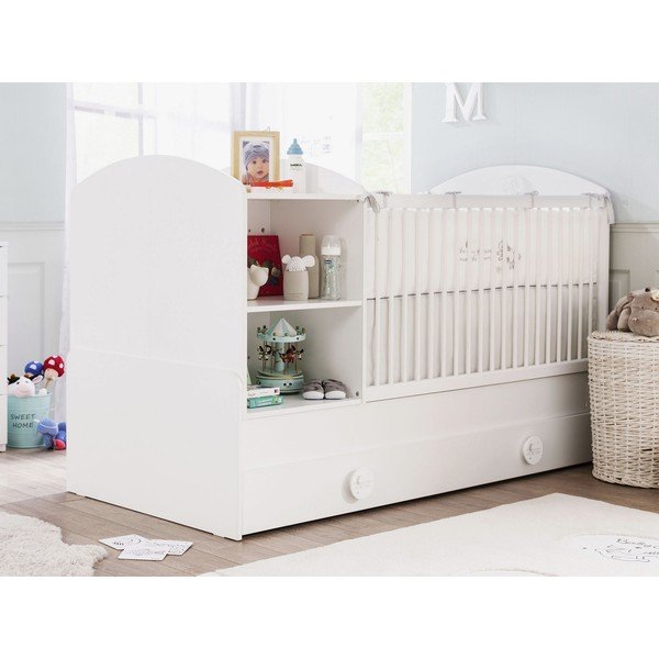 Pătuț alb cu spațiu de depozitare 80x180 cm Cotton – Kalune Design-image-1