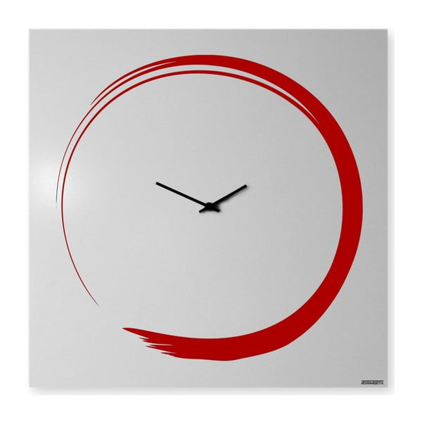 Ceas de perete, dESIGNoBJECT.it Enso Clock Red, 50 x 50 cm 
