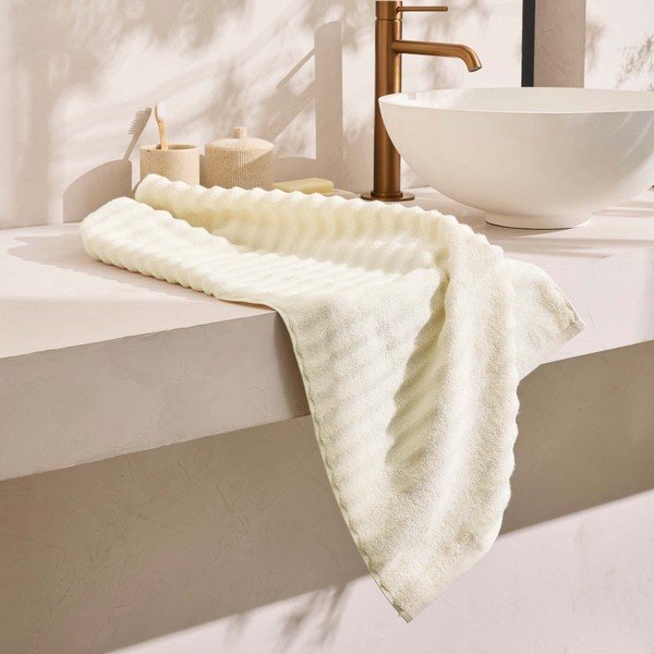 Prosop crem din bumbac din frotir 50x90 cm Maya – douceur d'intérieur-image-2