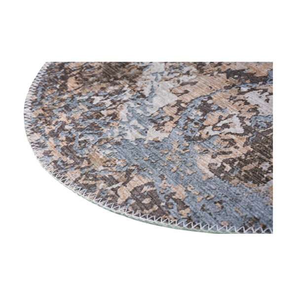 Covor albastru deschis/maro deschis lavabil rotund ø 100 cm Sandstorm – Vitaus-image-2