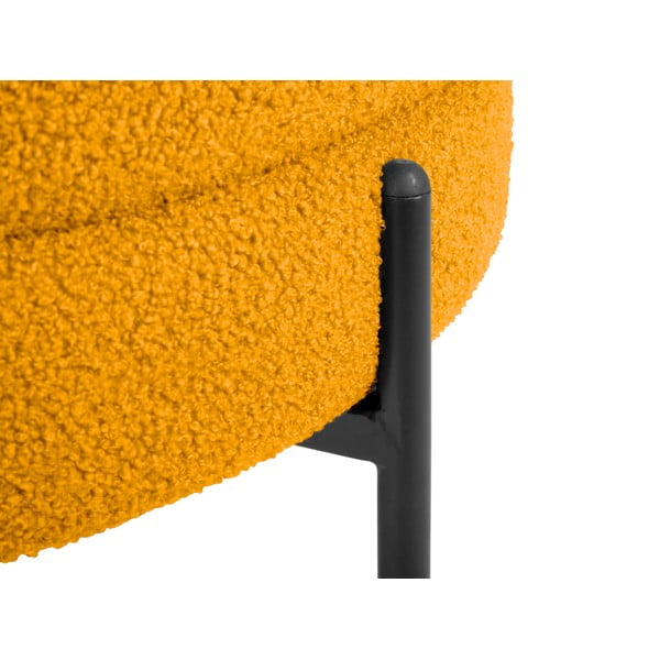 Fotoliu galben ocru cu tapițerie din țesătură bouclé Noble – Leitmotiv-image-1