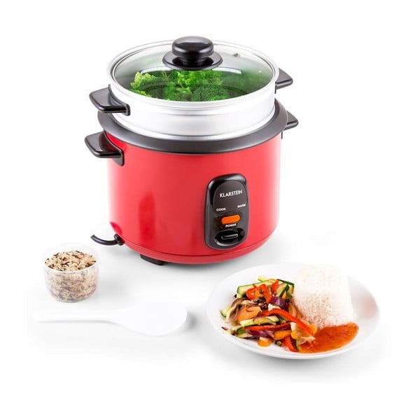 Cooker orez cu atașament de gătit la aburi Klarstein Osaka, 1 l, roșu-image-4