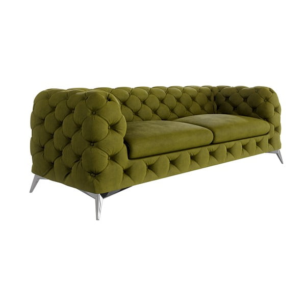 Canapea verde cu tapițerie din catifea 225 cm Chelsea – Ropez-image-1