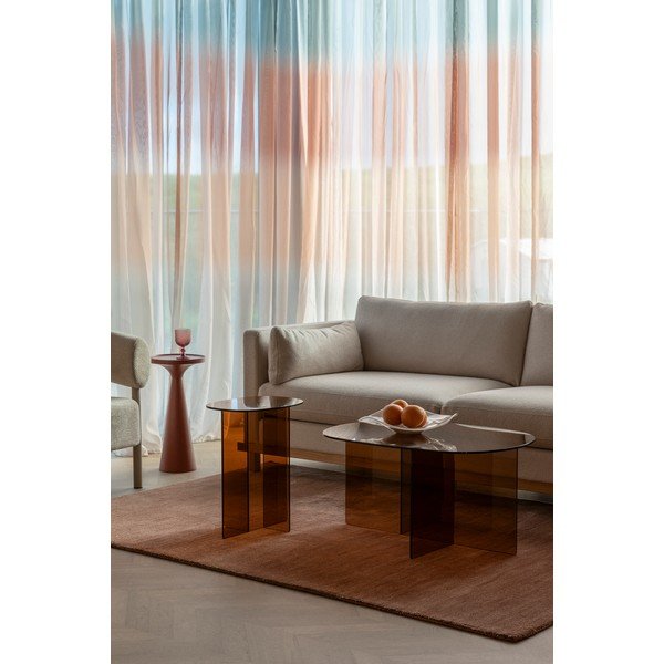 Măsuță de cafea maro din sticlă 60x80 cm Linea – Zuiver-image-4
