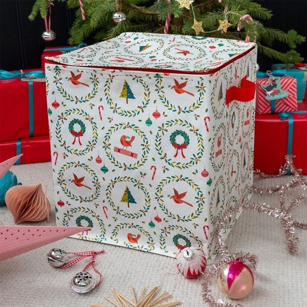 Cutie de depozitare pentru haine din plastic reciclat 32x32x35 cm Classic Christmas – Rex London-image-3