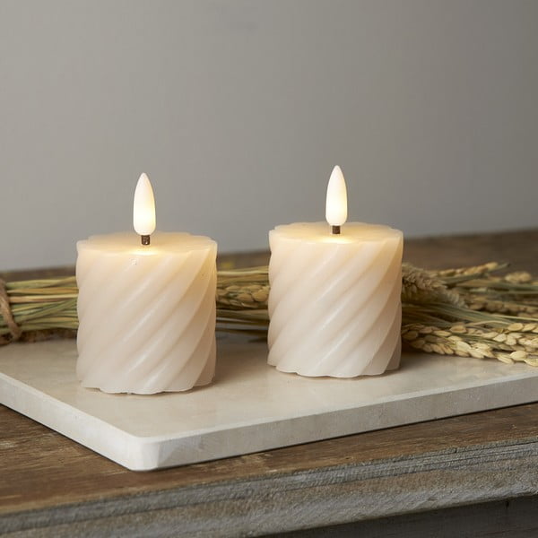 Lumânări LED 2 buc. (înălțime 7,5 cm) Flamme Swirl – Star Trading-image-1