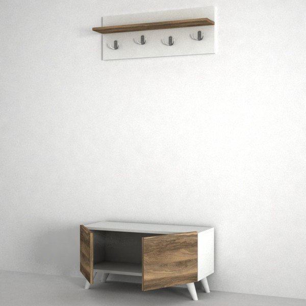 Dulap cu aspect de lemn de nuc pentru coridor Lores-image-3