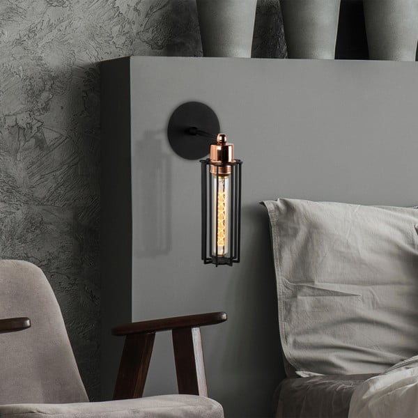 Aplică de perete neagră ø 8 cm Likya – Opviq lights-image-2