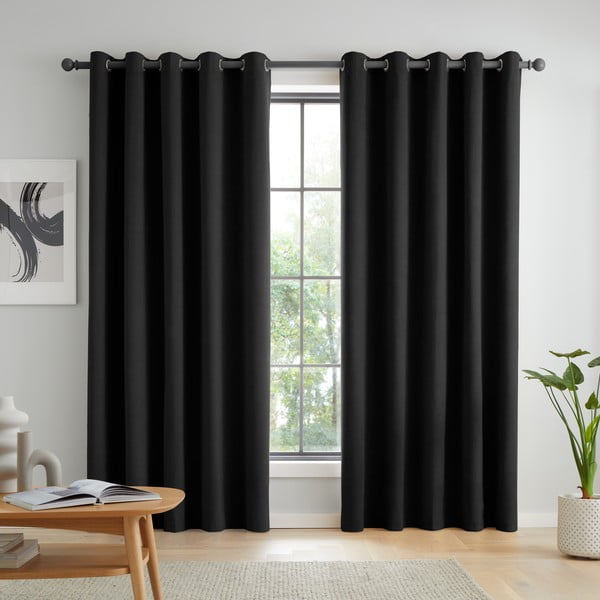 Draperii negre blackout 2 buc. 117x137 cm Wilson – Catherine Lansfield-image-1