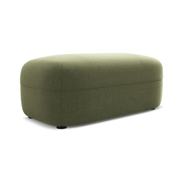 Taburet verde cu tapițerie din catifea Moana – Makamii-image-1