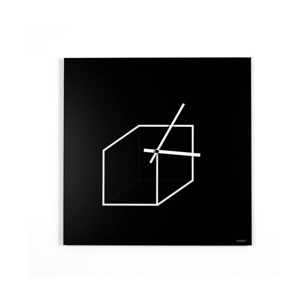  Ceas de perete, dESIGNoBJECT.it Cube, 50 x 50 cm 