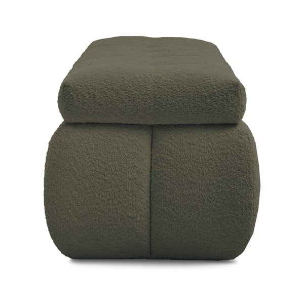 Bancă verde cu tapițerie din țesătură bouclé Mont Blanc – Bobochic Paris-image-3