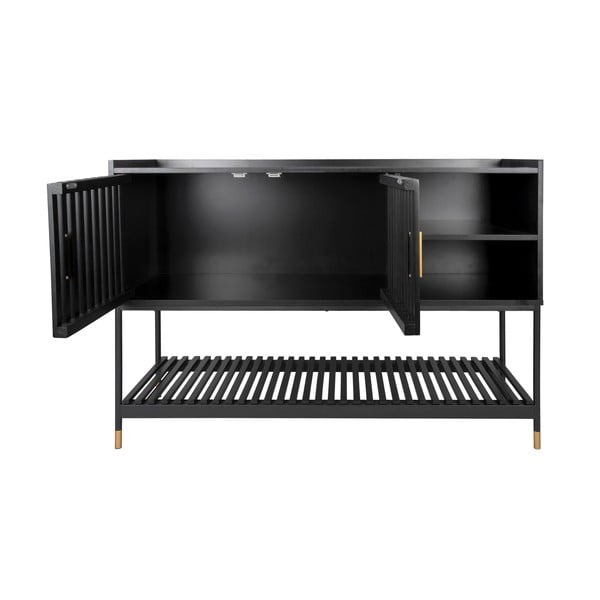 Comodă din lemn de pin Leitmotiv Marve, 120 x 80 cm, negru-image-3