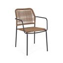 Scaun de grădină gri închis/în culoare naturală din metal Jable – Bizzotto