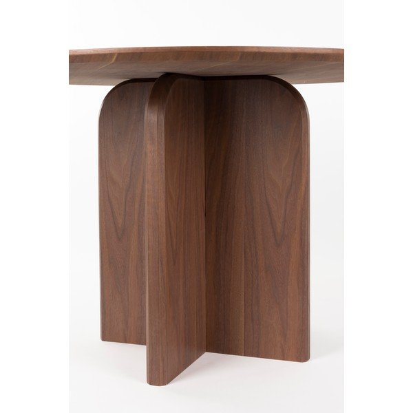 Masă de dining rotundă cu aspect de lemn de nuc ø 120 cm Laurent – White Label-image-4