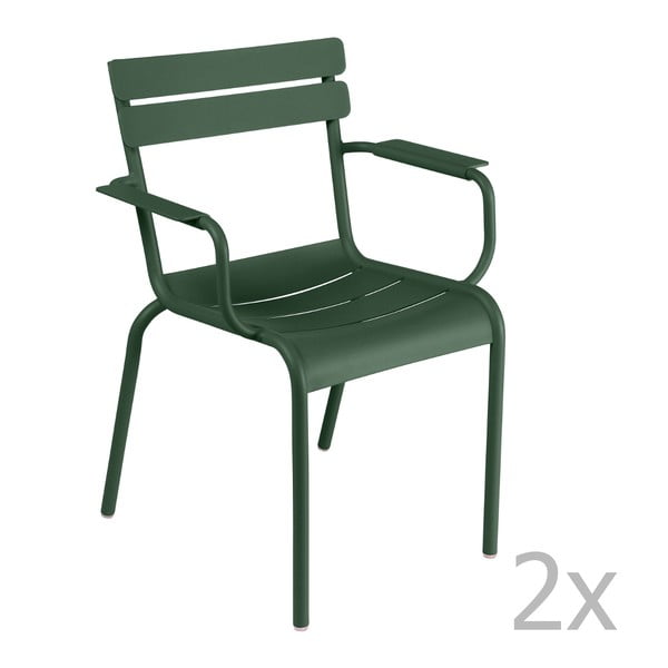 Set 2 scaune cu mânere Fermob Luxembourg, verde