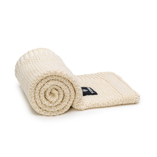 Pătură pentru copii bej din bumbac tricotată 80x100 cm Spring – T-TOMI