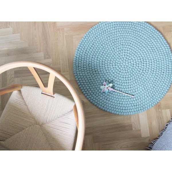 Covor cu bile din lână Wooldot Ball Rugs, ⌀ 120 cm, albastru pastelat-image-2