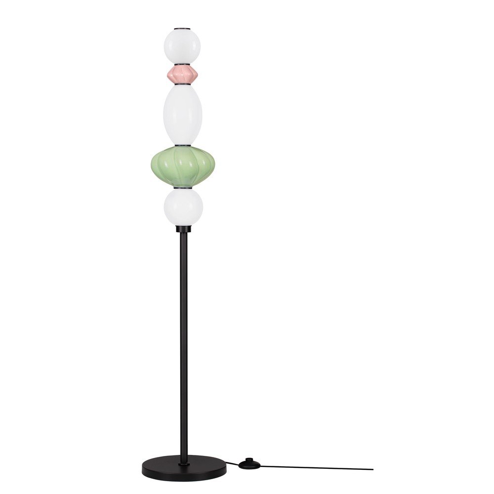 Lampadar LED cu intensitate reglabilă din ceramică cu abajur din ceramică/cu abajur din sticlă (înălțime 136,5 cm) Oneta – Nova Luce