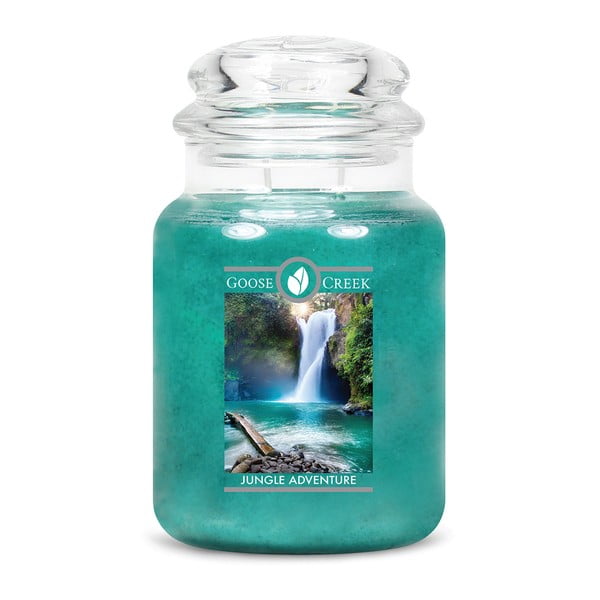 Lumânare parfumată în recipient din sticlă Goose Creek Jungle Adventure, 150 ore de ardere