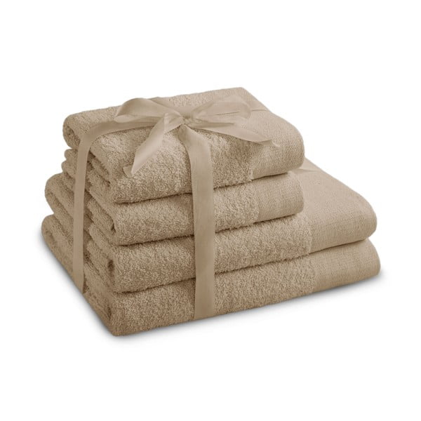Prosoape de baie bej 4 buc. din bumbac din frotir Amari – Restilo