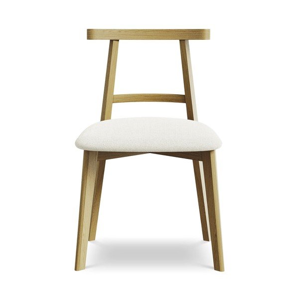 Scaun de dining crem din lemn masiv Ohelo – Makamii-image-1