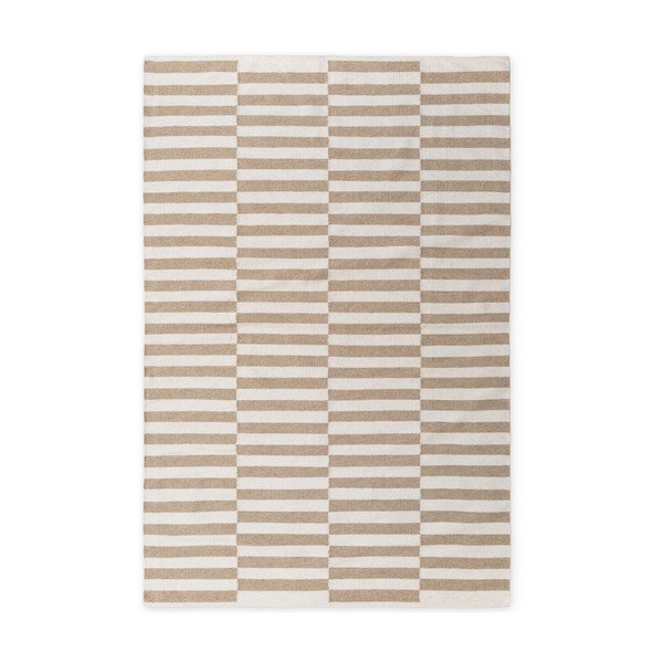 Covor alb/maro deschis reversibil/țesut manual din lână 200x300 cm Vika – Hanse Home
