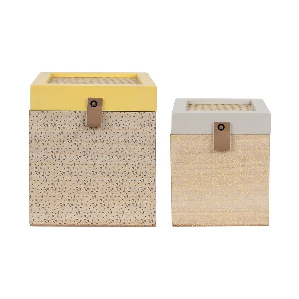 Cutii de depozitare decorative 2 buc. din paie cu capac Beezz – Jardin d'Ulysse-image-2